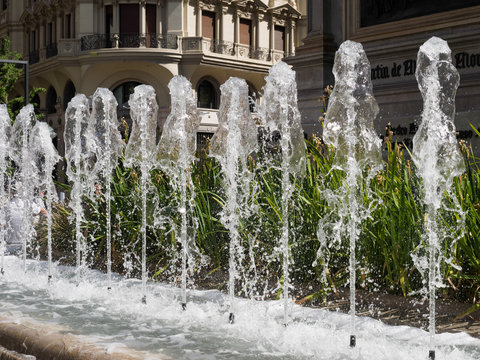 Fountain Surrounding The Monument To Ferdinand And Isabella In G