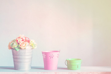 flower pots with vintage.