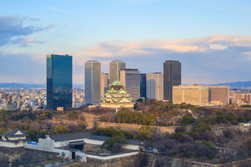 Obraz premium Bird eye view of Osaka Castle