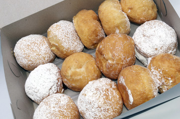 Fototapeta na wymiar Bakers Dozen of Donuts, or Paczki's
