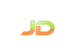 Green Orange shiny JD letters