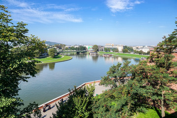 Fototapeta na wymiar View from Wawel Castle area in Krakow