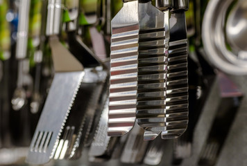 Naklejka premium metal cookware in store