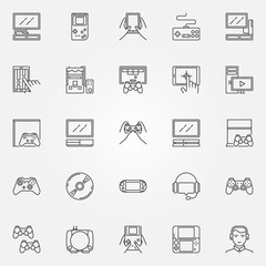 Game console icons set