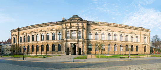 Panoramic on Zwinger Palace - royal palace  century in Dresden.