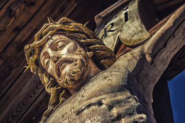 statue of Jesus Christ crucified - obrazy, fototapety, plakaty