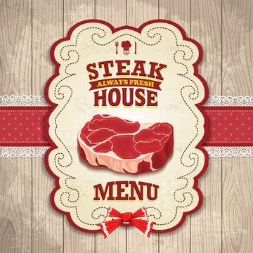 Vintage Steak house poster design