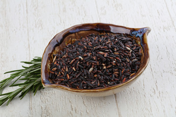 Wild rice in the bowl