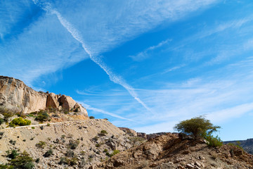 in oman  the old mountain gorge