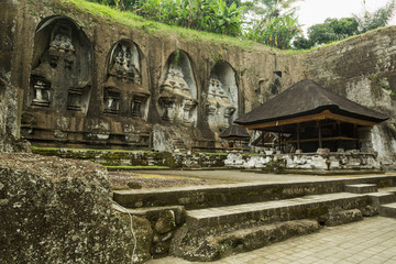 Fototapeta na wymiar Gunung Kawi Temple. Gunug Kawi is an ancient temple situated in Pakerisan River, near Tampaksiring village in Bali.