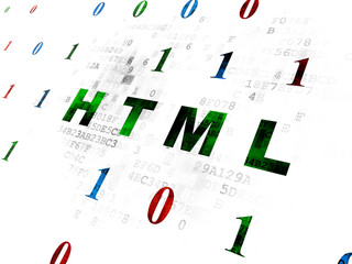 Database concept: Html on Digital background