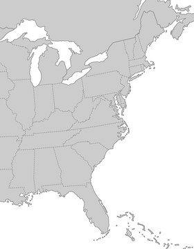 Ostküste der USA in Grau