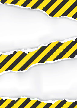Ripped Paper With Construction Sign. 
Illustration of ripped paper with construction sign with place for your image or text. Vector available.

