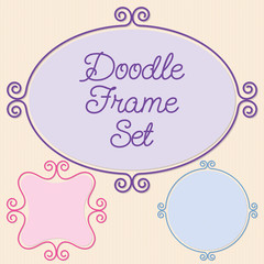 Curly doodle frame set in vector format.