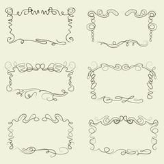 Caligraphic frames, vector set