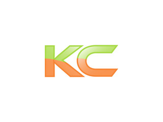 Green Orange shiny KC letters