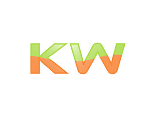 Green Orange shiny KW letters
