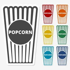 Multicolored paper stickers - Popcorn design
