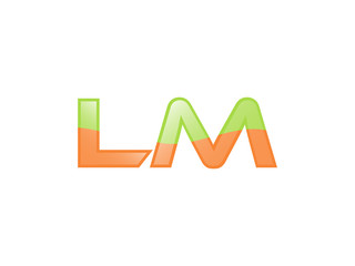 Green Orange shiny LM letters