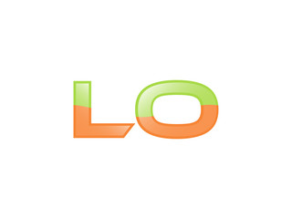 Green Orange shiny LO letters