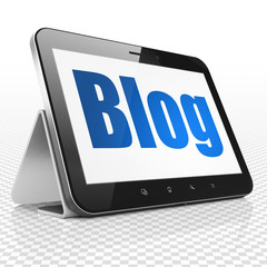 Web design concept: Tablet Computer with Blog on display