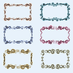 Obraz premium Wektor zestaw vintage ramki 3