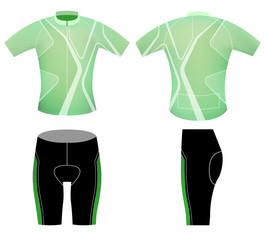 Green sports style,cycling vest vector design on a white background