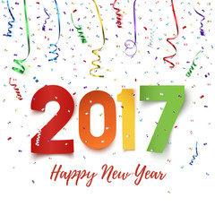 Happy New Year 2017 celebration background.