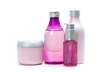 Cosmetic containers isolated on white
