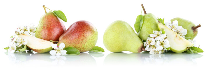 Sammlung Birnen Birne Früchte Obst Freisteller freigestellt iso