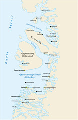 map of Disko Bay on the west coast of greenland © lesniewski