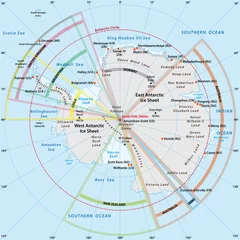 Foto op Aluminium political map of Antarctica with the territory claims © lesniewski