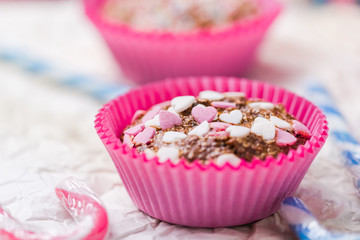 Muffins Happy Valentine Day Colorful cakes sweet hearts