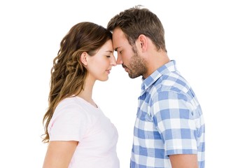 Young couple rubbing nose