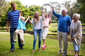 Multi-generation having fun in the park