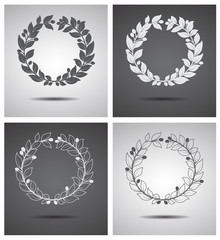 Hand drawn floral wreaths set made in vector