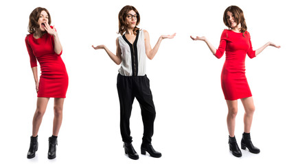 Fototapeta premium Pretty woman making unimportant gesture