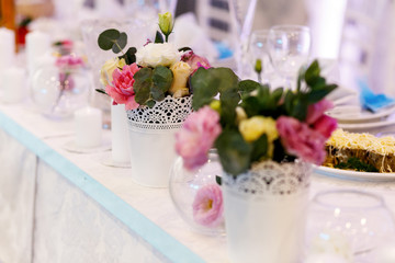 Beautiful flower decoration in restaurant