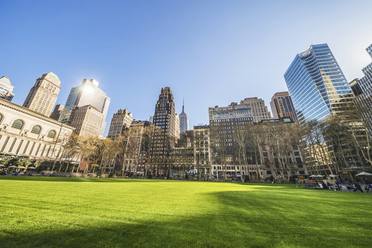 Green Lawn and Skyscrapers viewed from Bryant Park