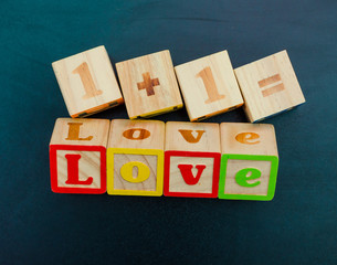 Wooden word love