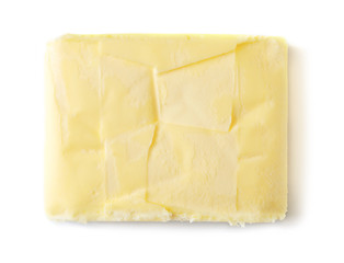 Butter on white background