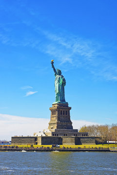 Statue on Liberty Island in Upper New York Bay