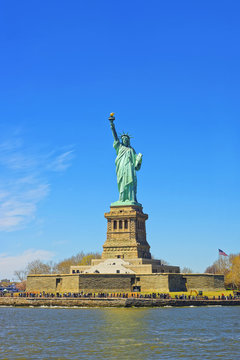 Statue on Liberty Island on Upper New York Bay