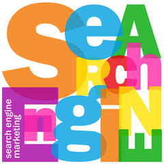 SEARCH ENGINE MARKETING Vector Letters Collage