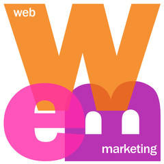 WEB MARKETING Vector Letters Collage