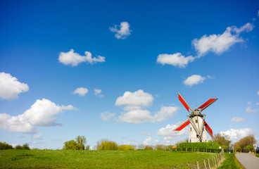 Fototapeta na wymiar Windmill, Damme, Belgium. 