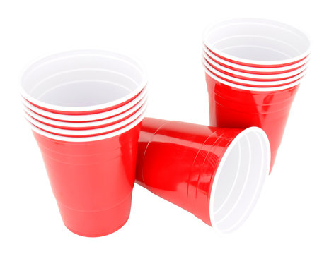 Red Plastic Disposable Drinking Cups