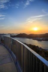 Naklejka premium 長崎港の夕陽