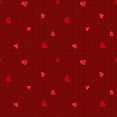 Doodle seamless pattern with hearts