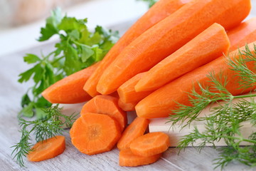 Fresh carrot prepared for cooking